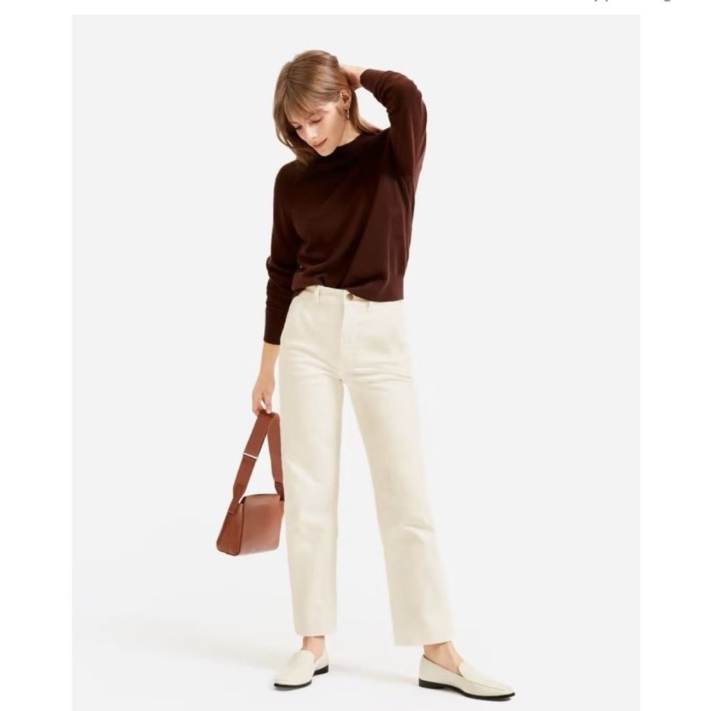 Everlane Cream Wide-Leg Pants
